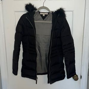 Black SP hooded puffer jacket